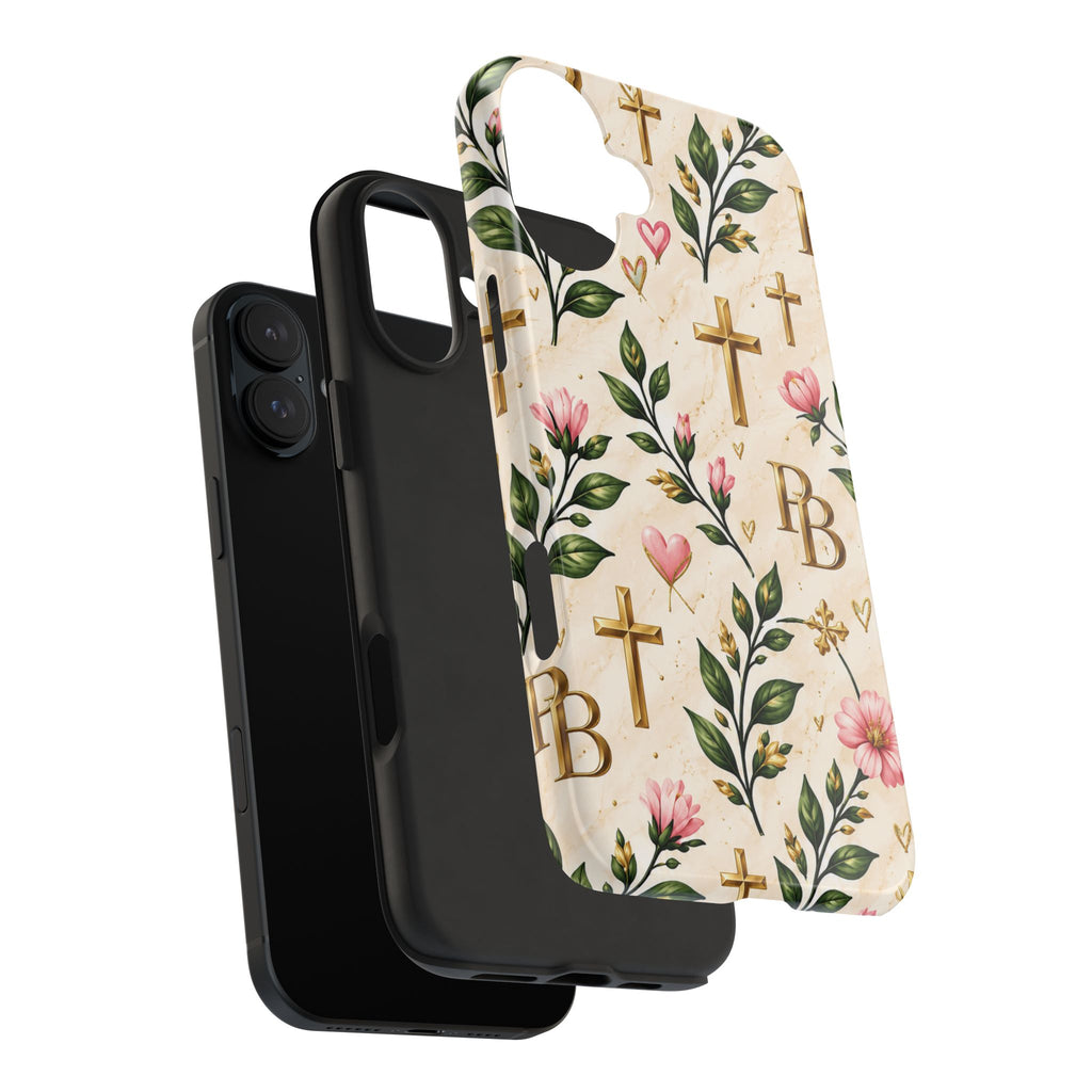 Pray & Bloom Christian Tough Phone Case | Floral Cross Faith Case