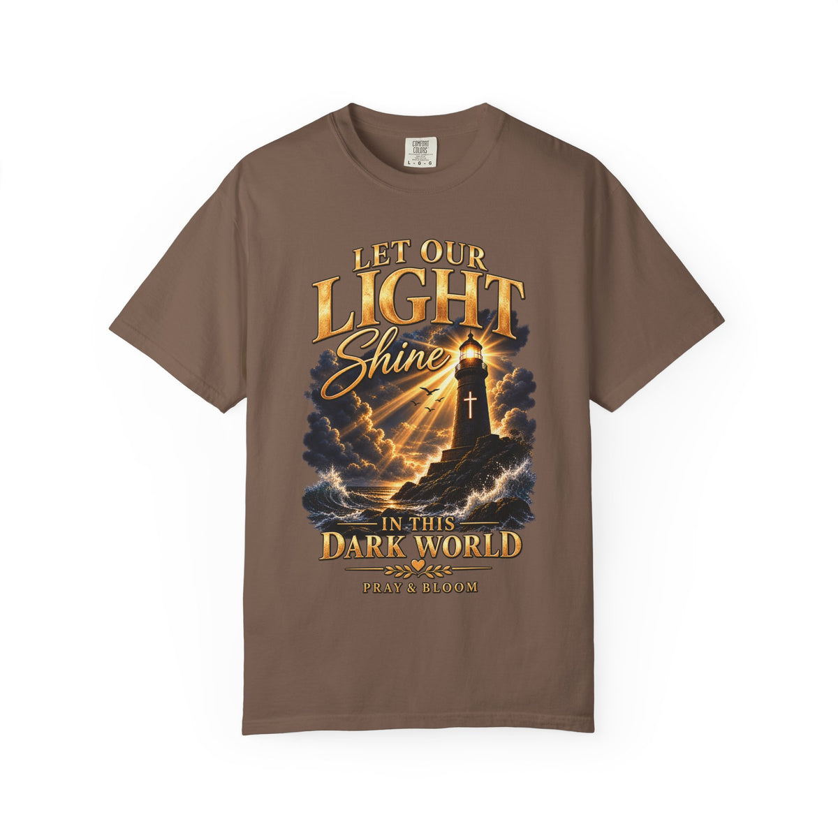 Let Your Light Shine Christian T-Shirt | Matthew 5:16 Faith Tee | Pray & Bloom