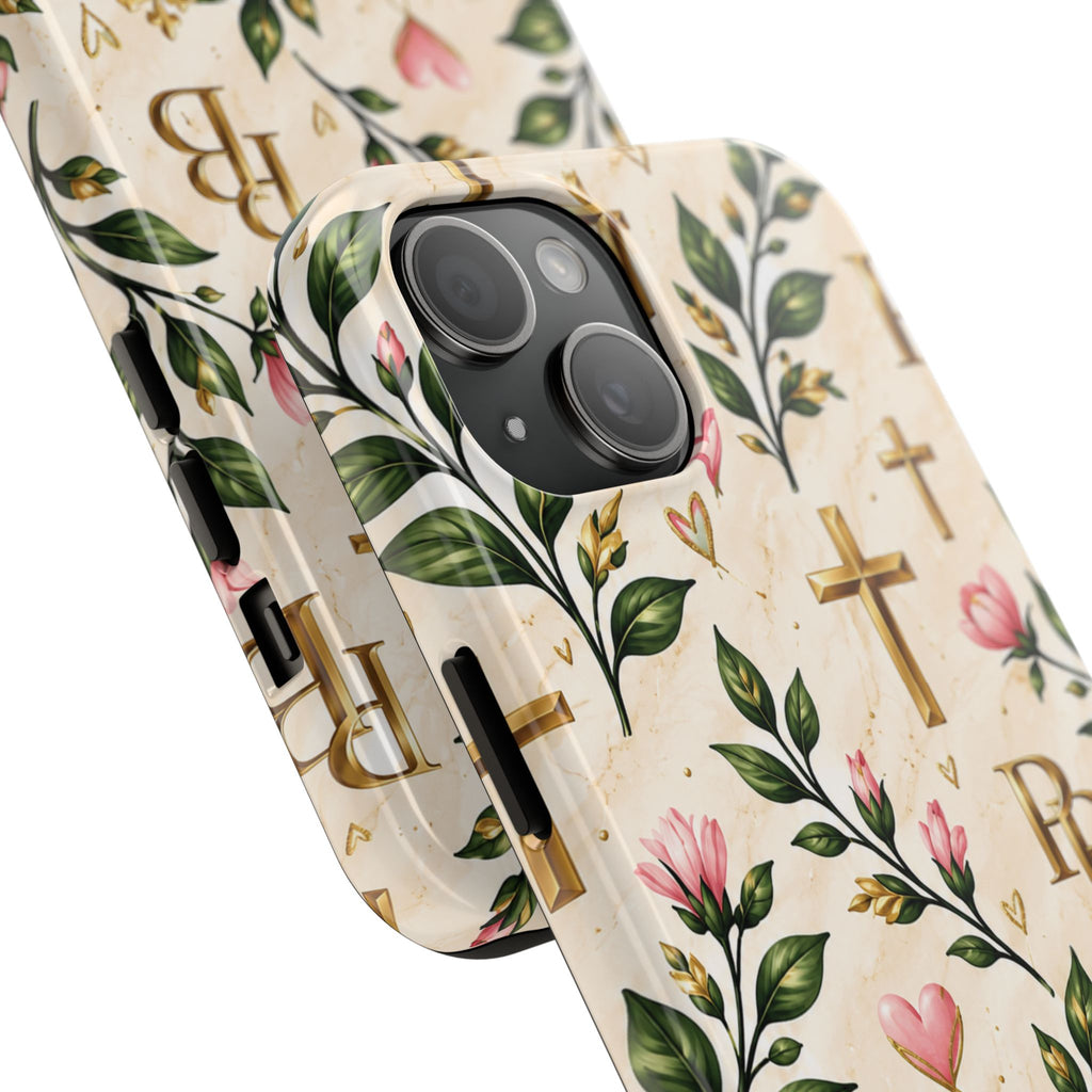 Pray & Bloom Christian Tough Phone Case | Floral Cross Faith Case