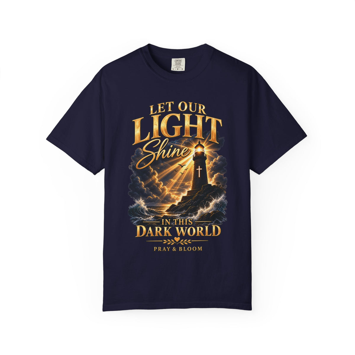 Let Your Light Shine Christian T-Shirt | Matthew 5:16 Faith Tee | Pray & Bloom