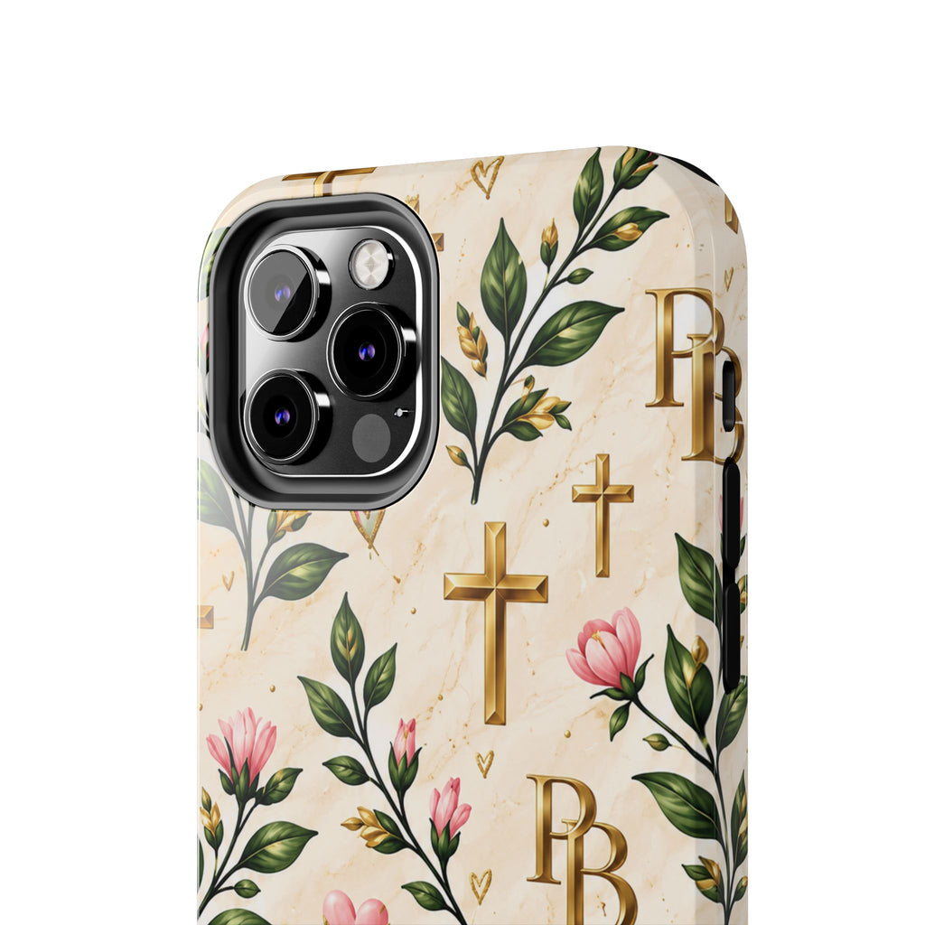 Pray & Bloom Christian Tough Phone Case | Floral Cross Faith Case