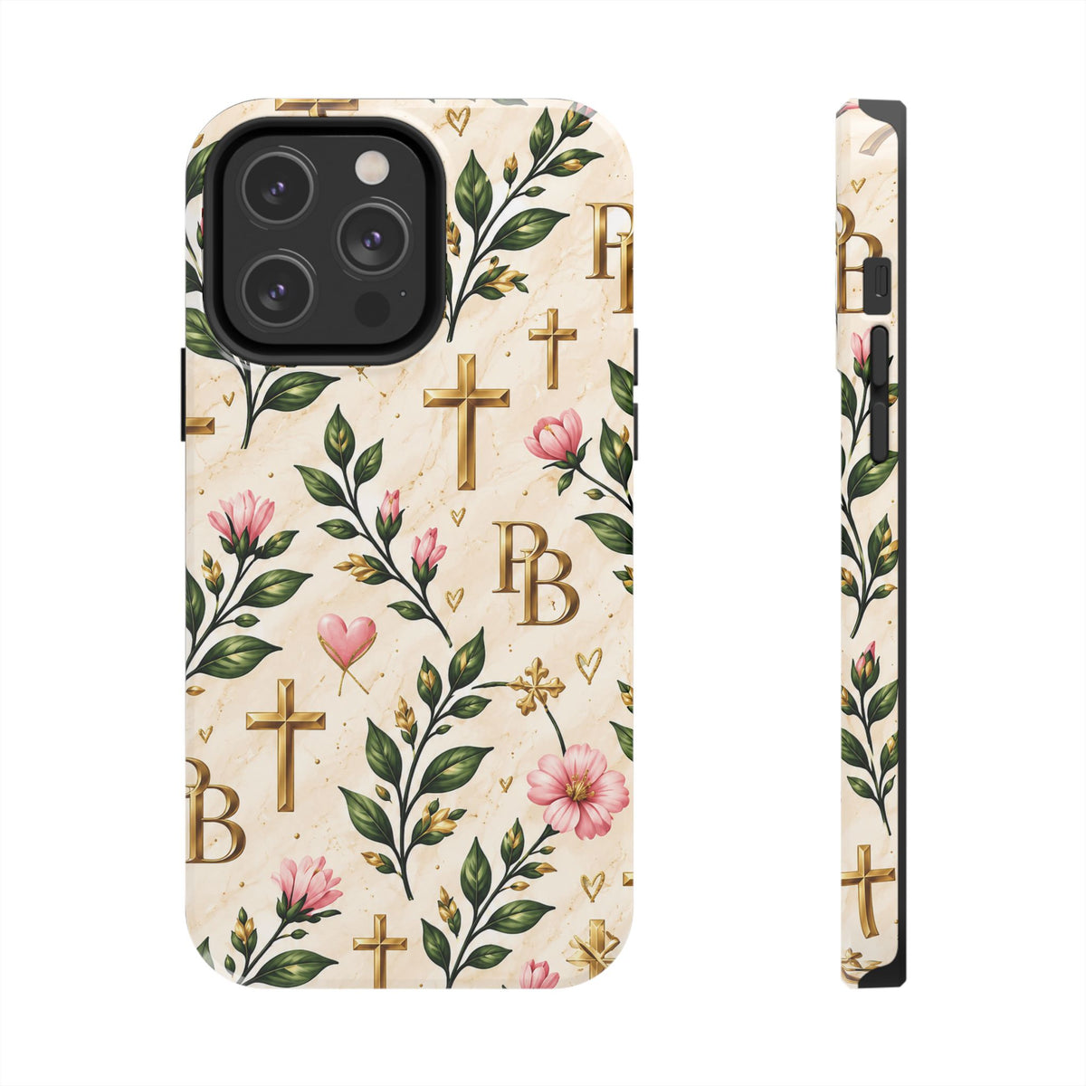 Pray & Bloom Christian Tough Phone Case | Floral Cross Faith Case