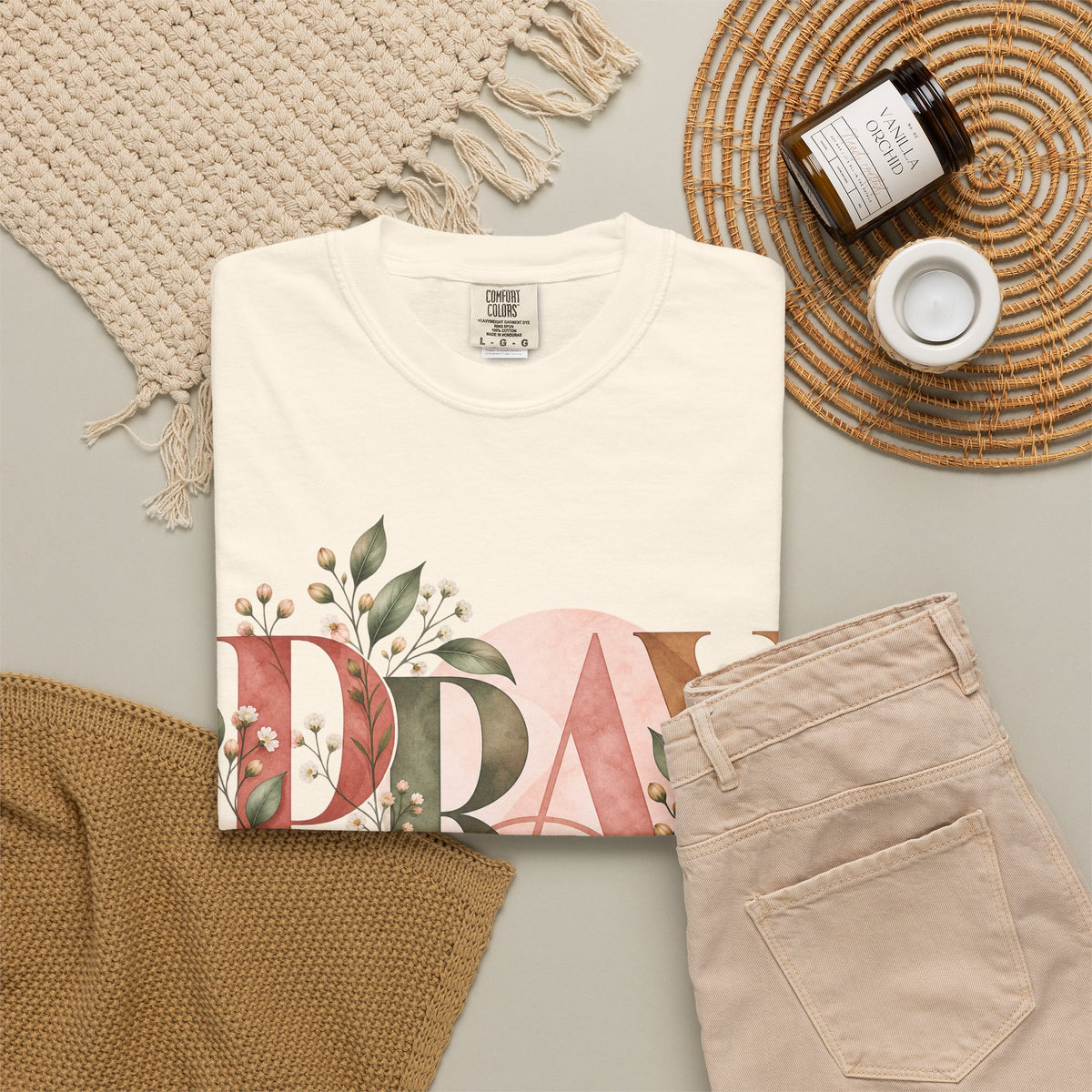 PRAY Botanical Christian T-Shirt | Faith-Inspired Floral Tee | Pray & Bloom