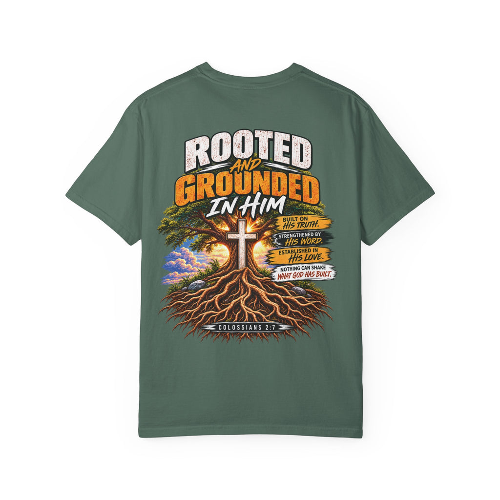 Grounded and Rooted in Him Christian T- Shirt | Pray & Bloom