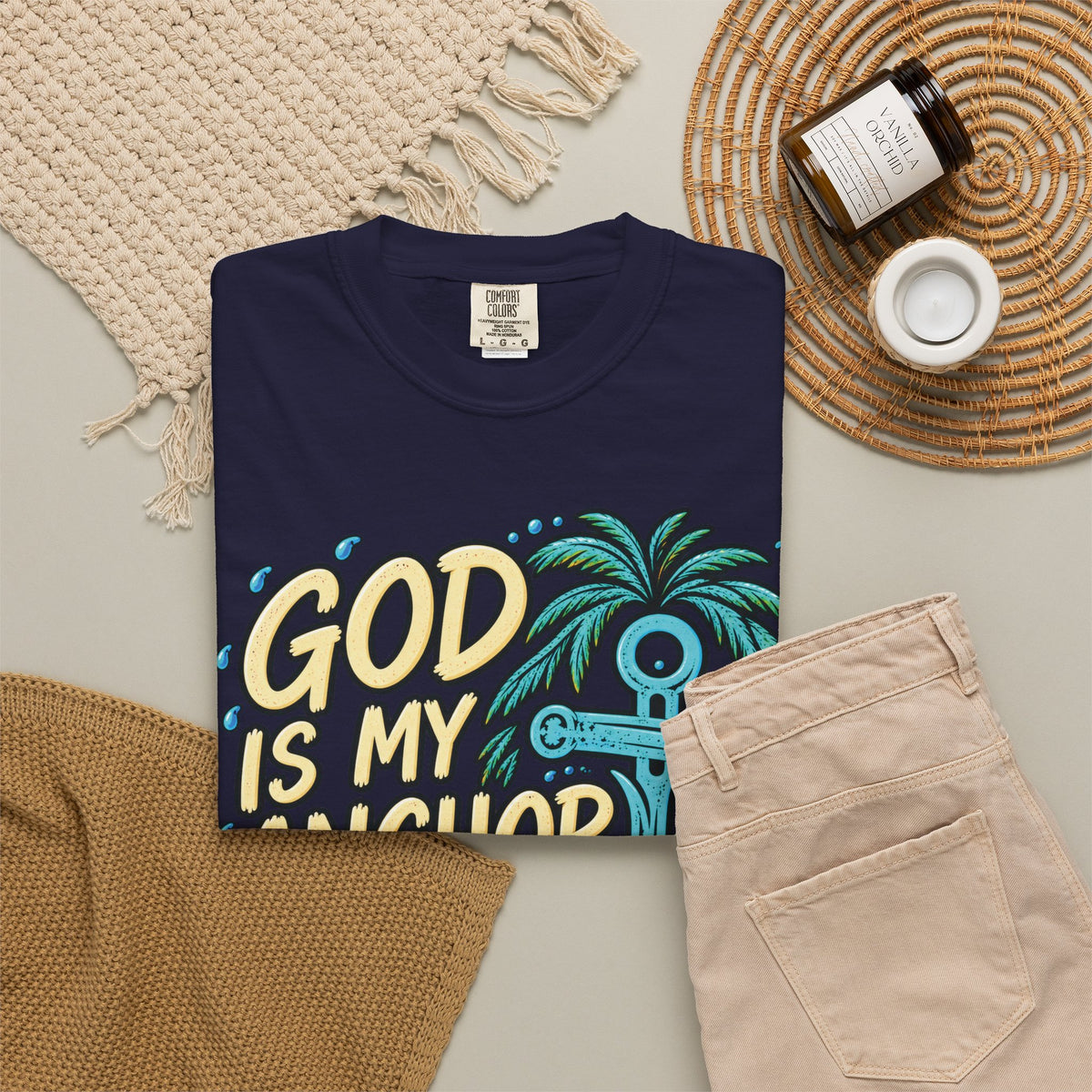 God Is My Anchor Christian T-Shirt | Hebrews 6:19 | Pray & Bloom