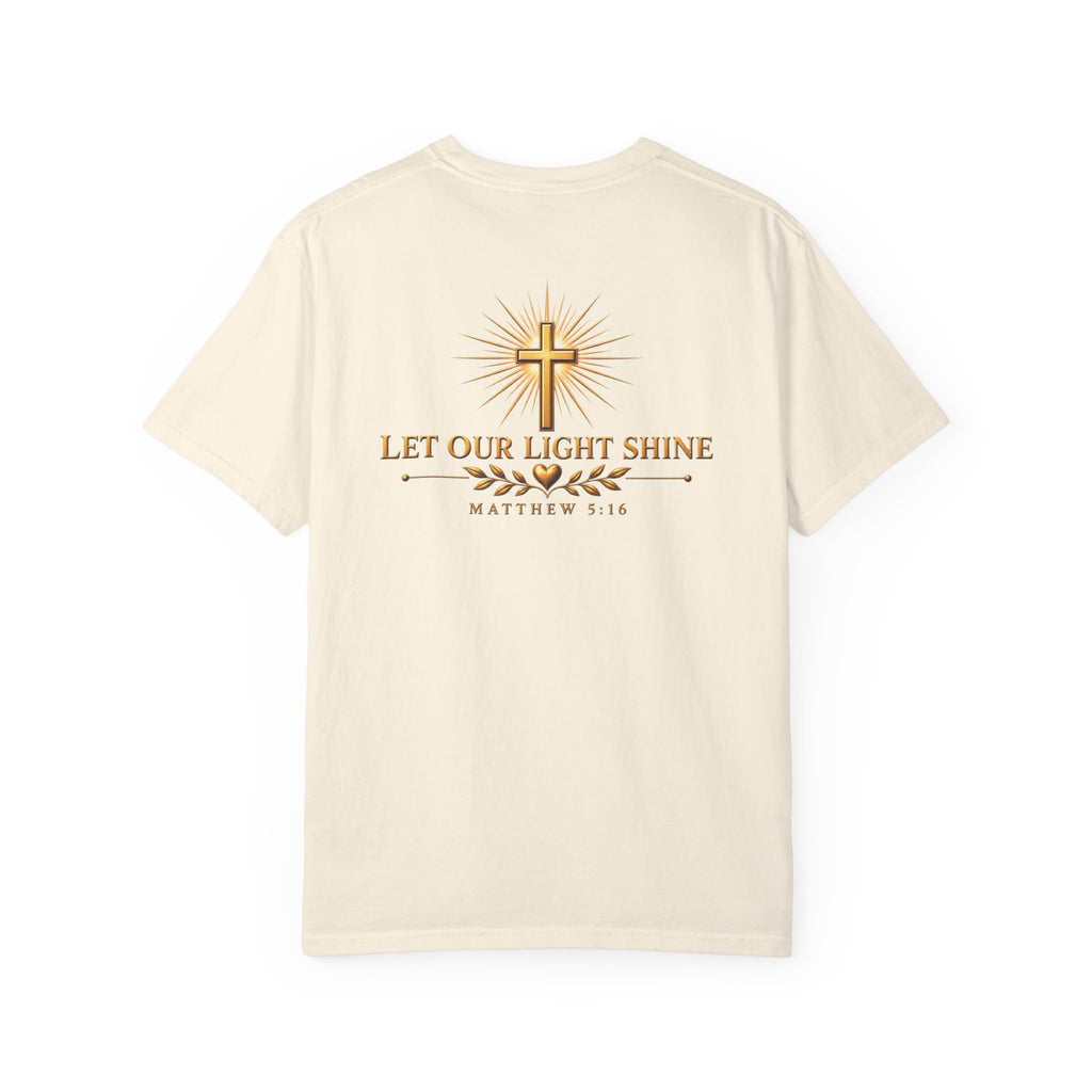 Let Your Light Shine Christian T-Shirt | Matthew 5:16 Faith Tee | Pray & Bloom