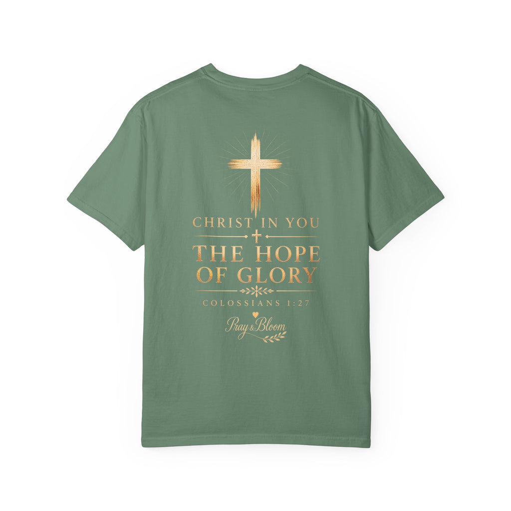 The Mystery - Hidden in Christ Revealed by Faith | Colossians 2:2-3 Christian T- Shirt | Pray & Bloom
