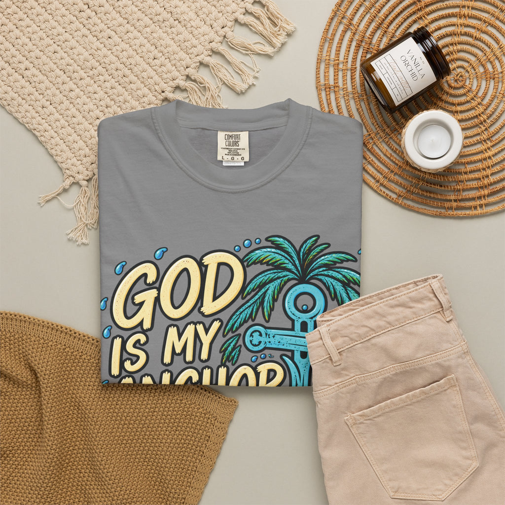 God Is My Anchor Christian T-Shirt | Hebrews 6:19 | Pray & Bloom