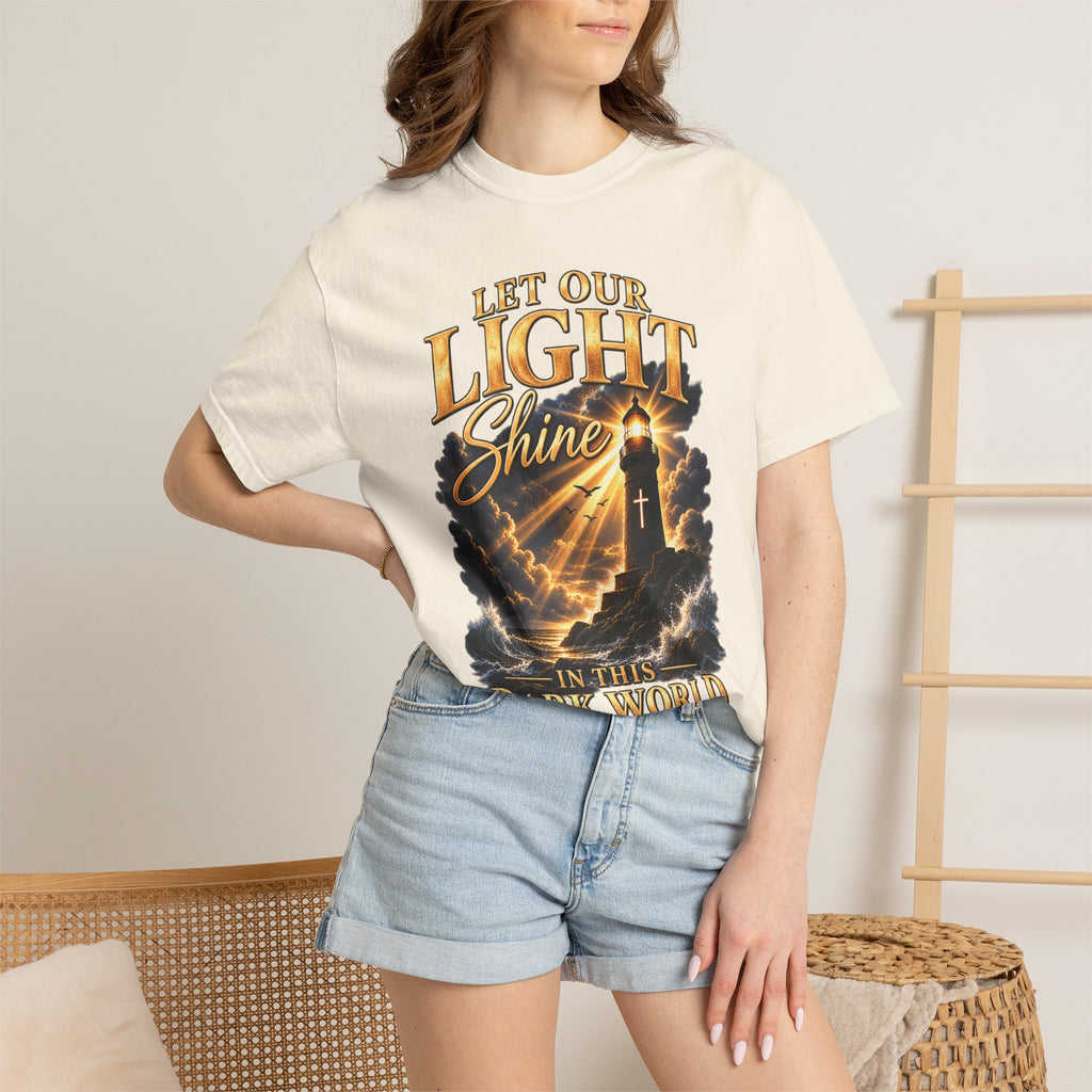 Let Your Light Shine Christian T-Shirt | Matthew 5:16 Faith Tee | Pray & Bloom