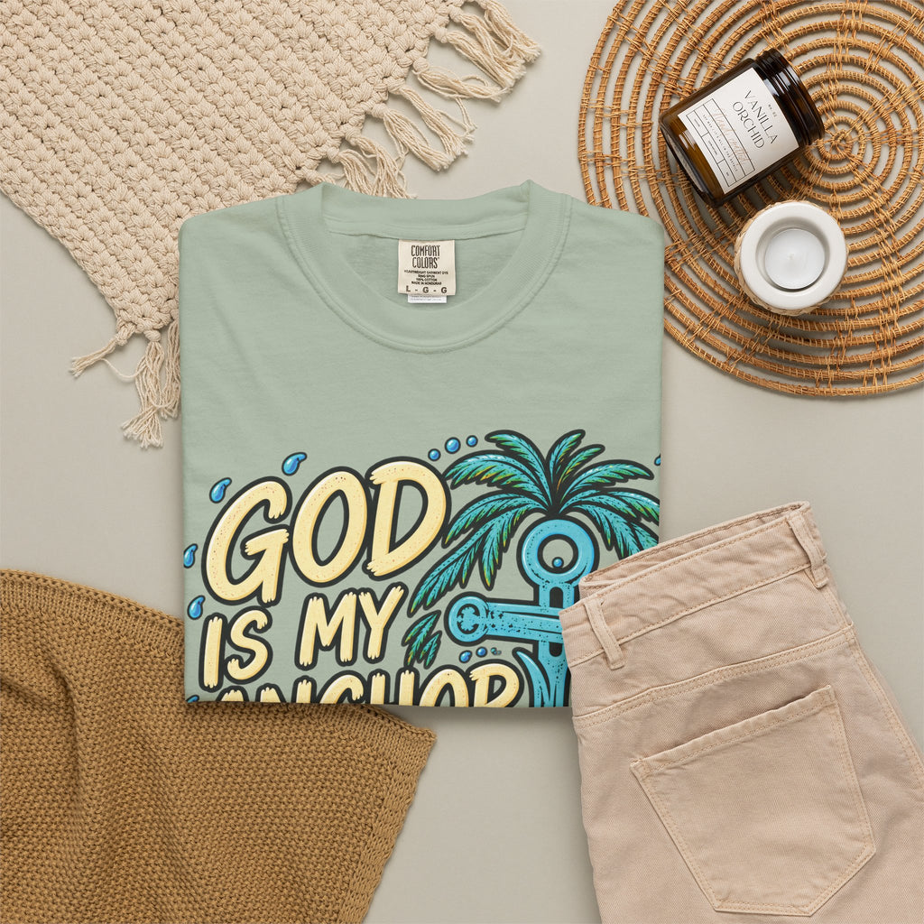 God Is My Anchor Christian T-Shirt | Hebrews 6:19 | Pray & Bloom