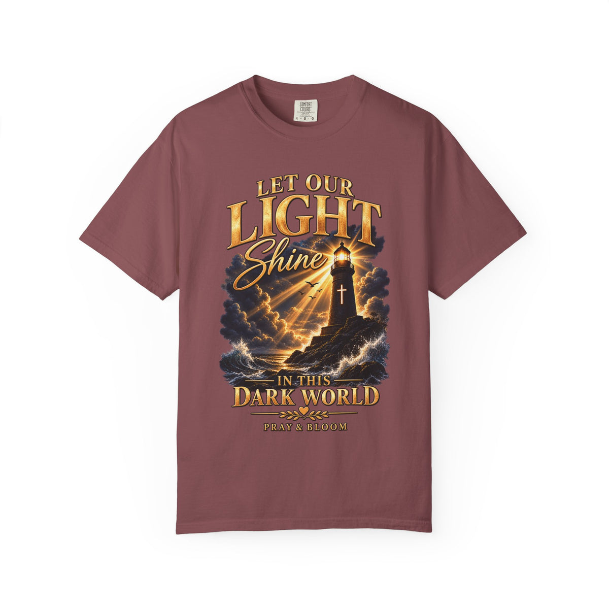 Let Your Light Shine Christian T-Shirt | Matthew 5:16 Faith Tee | Pray & Bloom