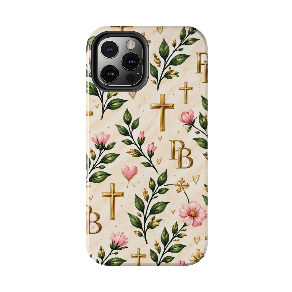 Pray & Bloom Christian Tough Phone Case | Floral Cross Faith Case