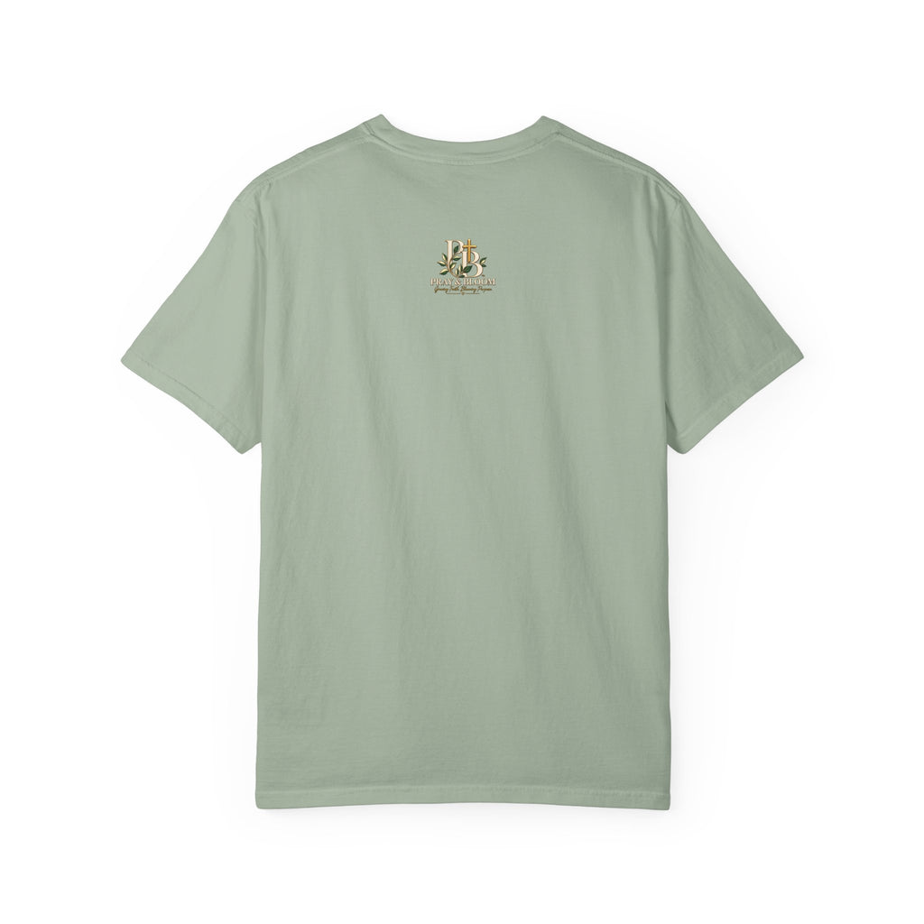 We Were Made in Heaven Christian T-Shirt | Faith-Based Cross & Floral Tee | Pray & Bloom