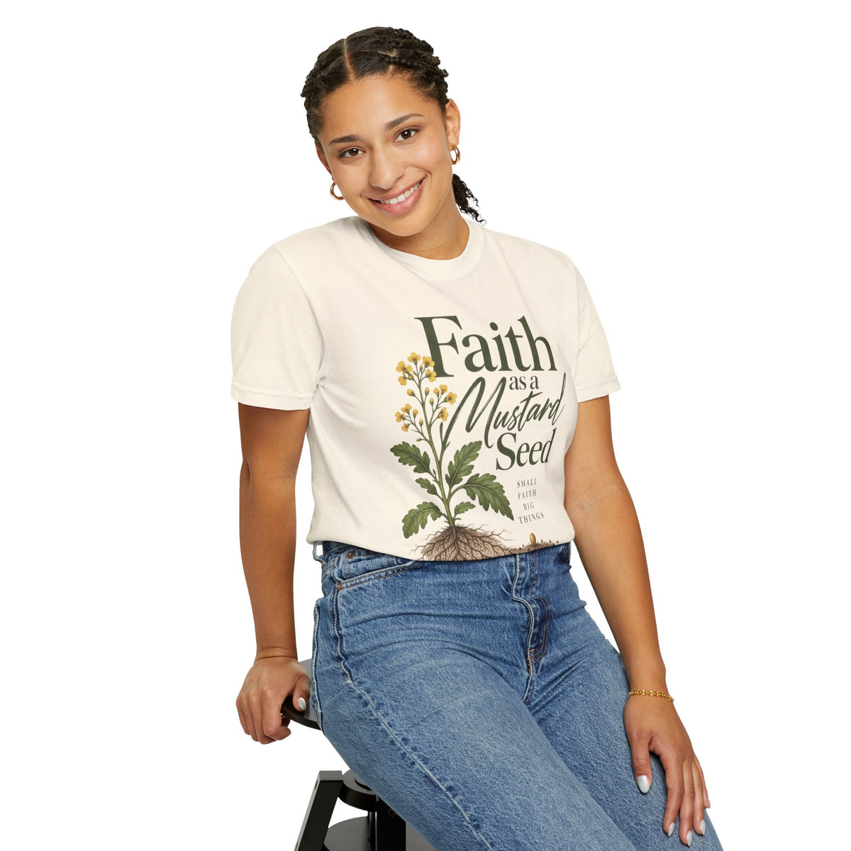 Faith as a Mustard Seed Christian T-Shirt | Matthew 17:20 | Pray & Bloom