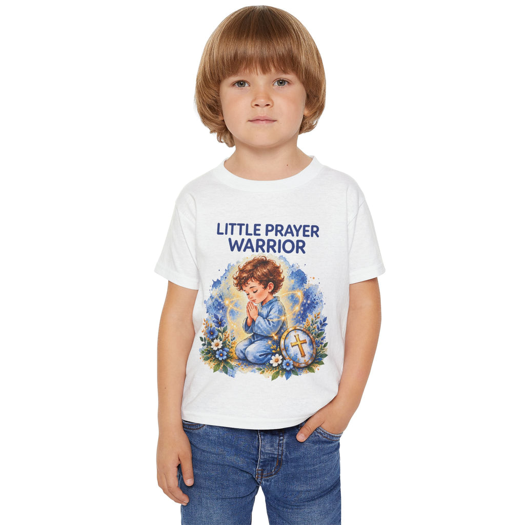 Little Prayer Warrior Kids Christian T-Shirt | Prayer Faith Tee for Children | Pray & Bloom