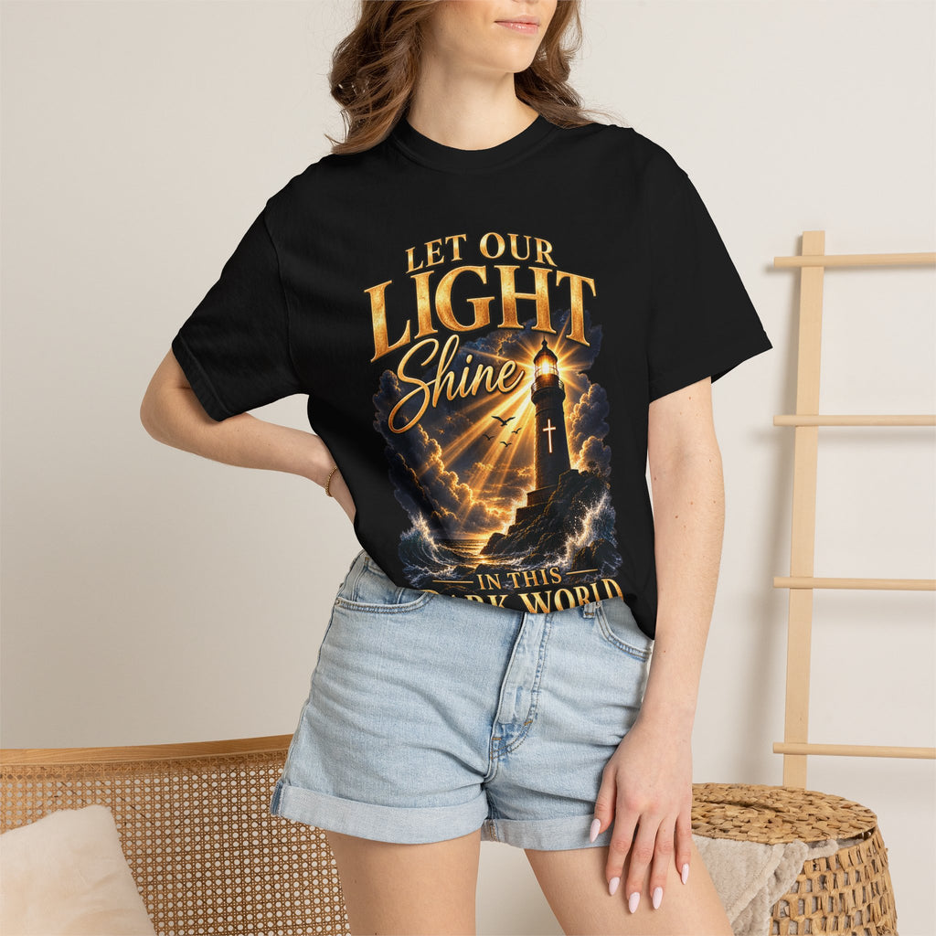 Let Your Light Shine Christian T-Shirt | Matthew 5:16 Faith Tee | Pray & Bloom