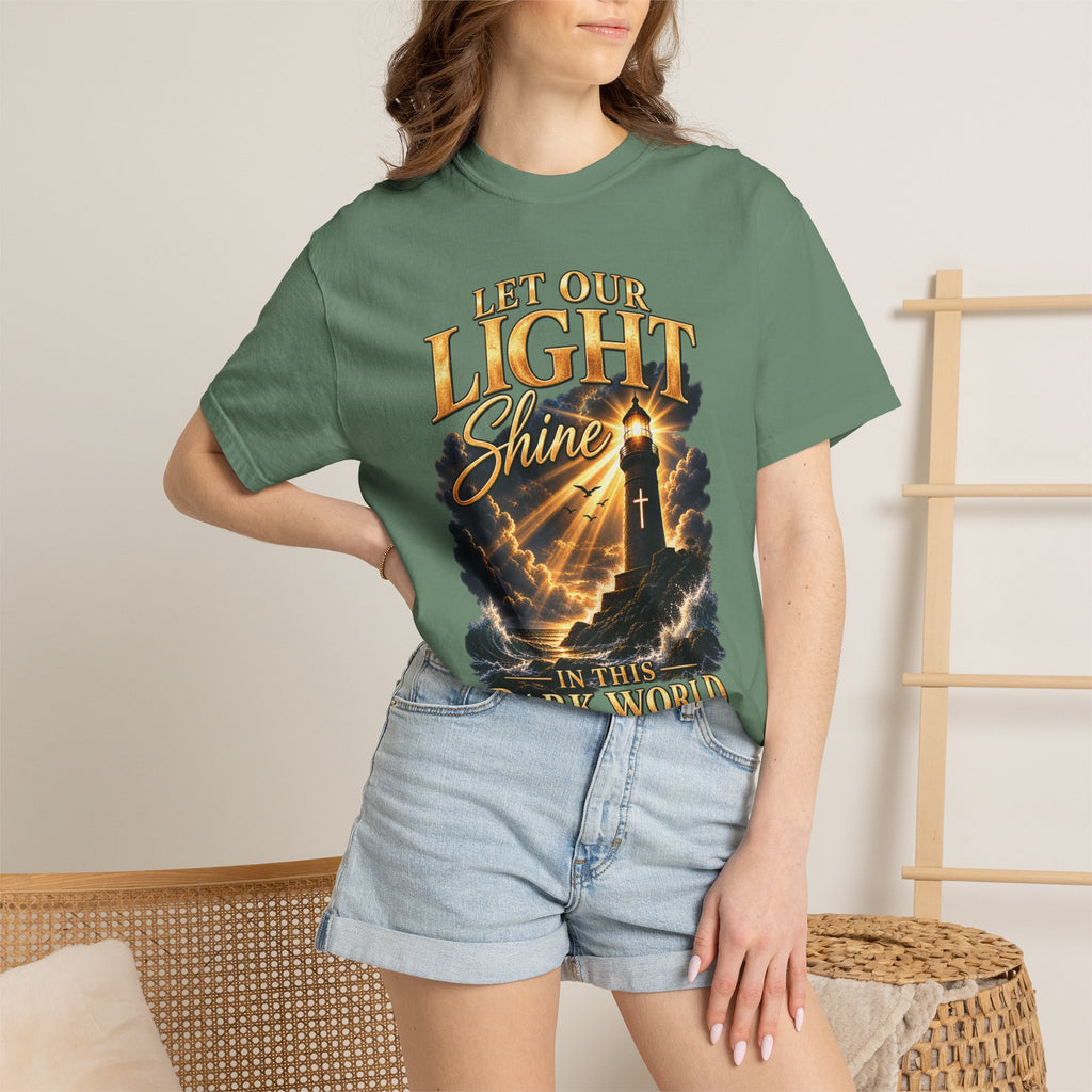Let Your Light Shine Christian T-Shirt | Matthew 5:16 Faith Tee | Pray & Bloom