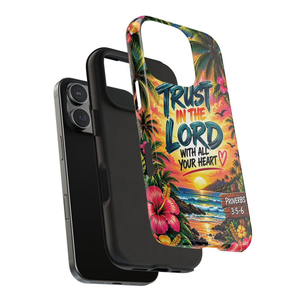 Trust in the Lord Christian Tough Phone Case | Proverbs 3:5–6 | Pray & Bloom