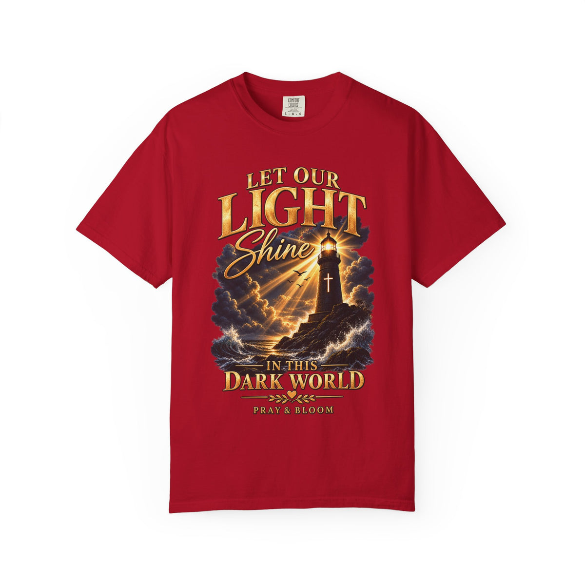 Let Your Light Shine Christian T-Shirt | Matthew 5:16 Faith Tee | Pray & Bloom