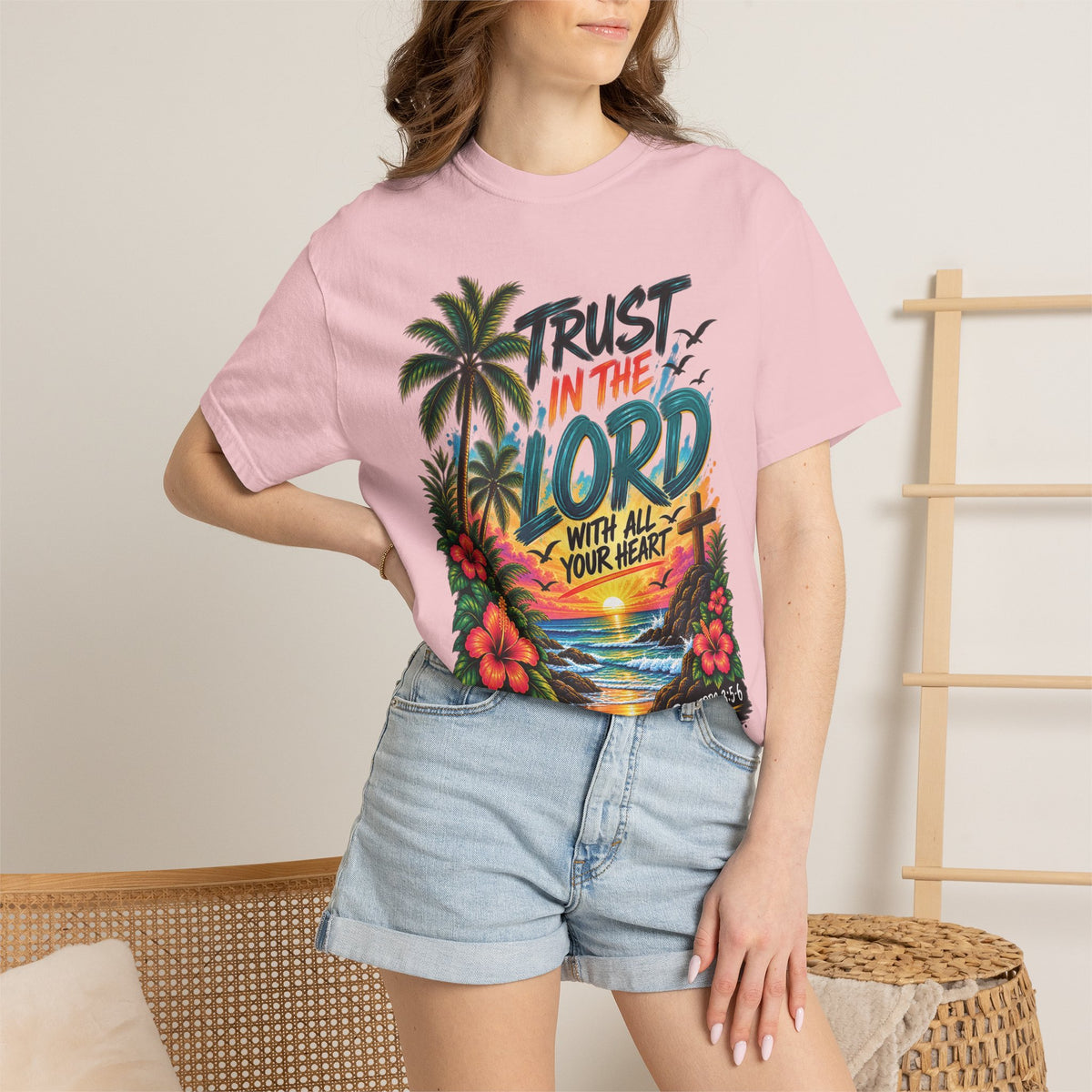 He Will Make Your Paths Straight Christian T-Shirt | Proverbs 3:5–6 | Pray & Bloom
