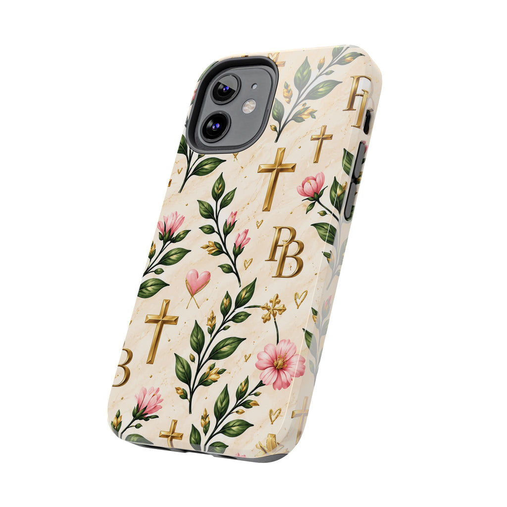 Pray & Bloom Christian Tough Phone Case | Floral Cross Faith Case