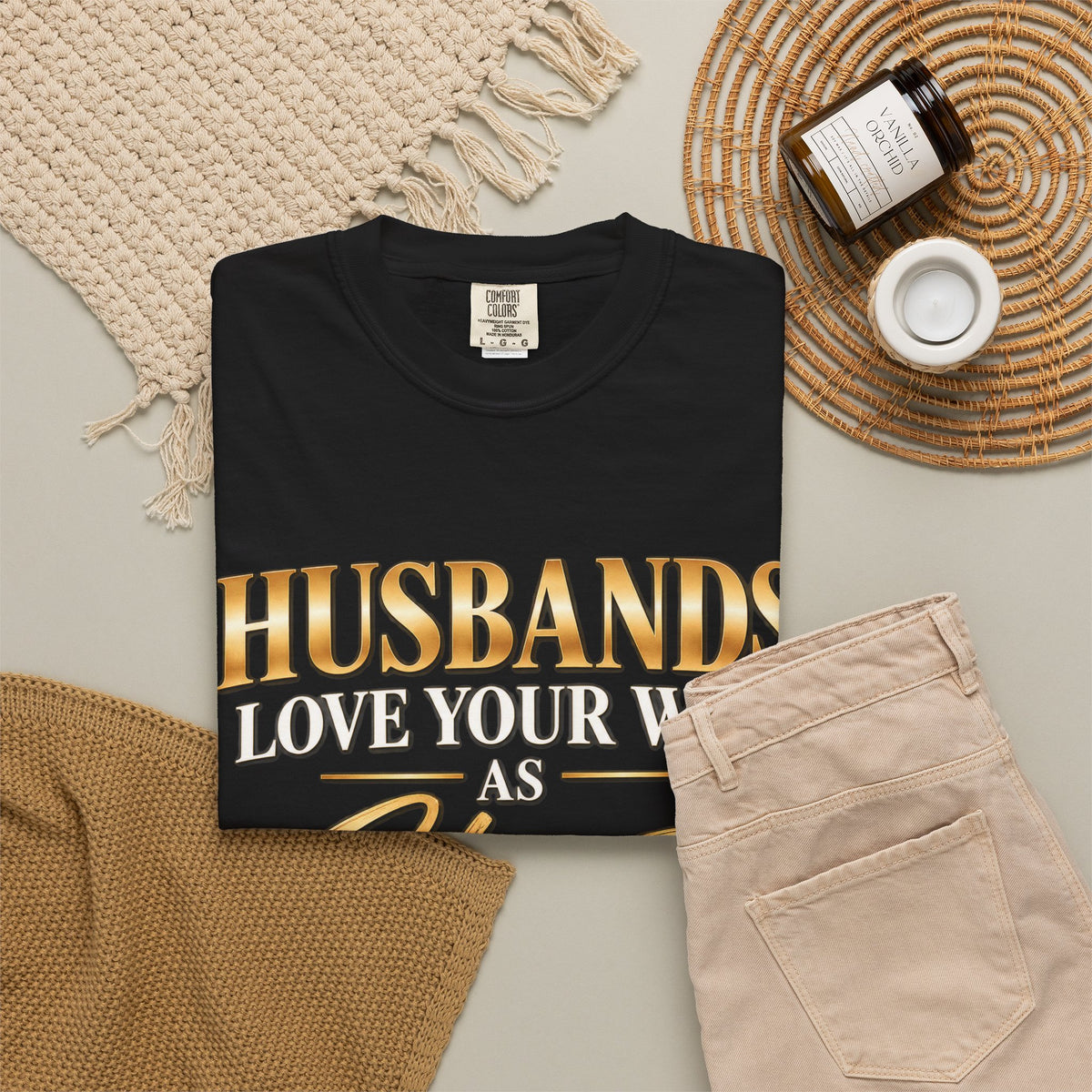 Husbands Love Your Wife as Christ Loved the Church Christian T-Shirt | Ephesians 5:25 | Pray & Bloom