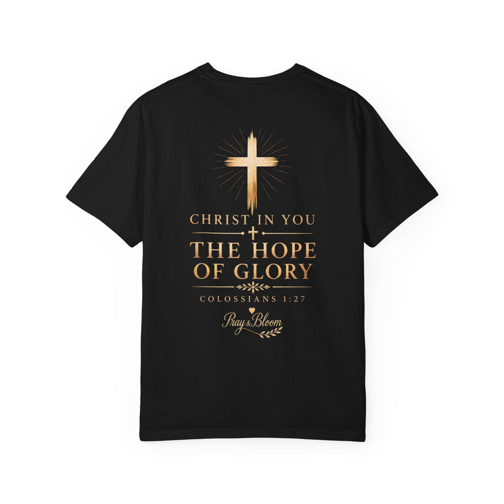 The Mystery - Hidden in Christ Revealed by Faith | Colossians 2:2-3 Christian T- Shirt | Pray & Bloom