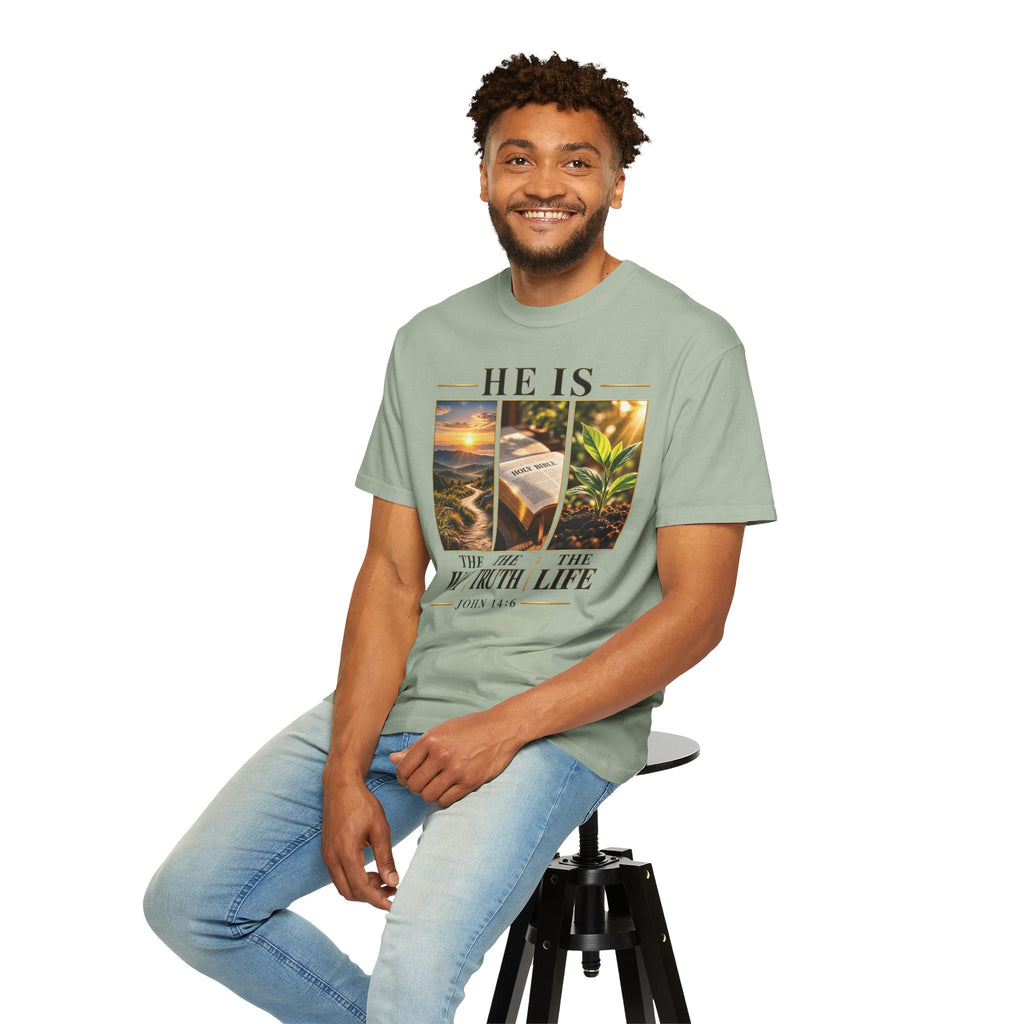 He Is the Way The Truth and The Life Christian T-Shirt | John 14:6 Faith Based Tee | Pray & Bloom