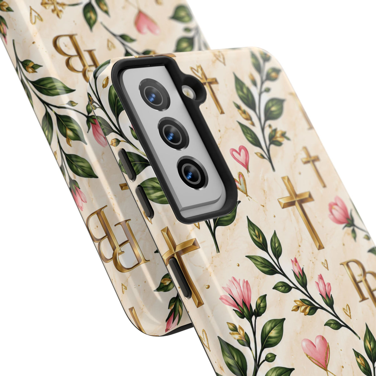 Pray & Bloom Christian Tough Phone Case | Floral Cross Faith Case