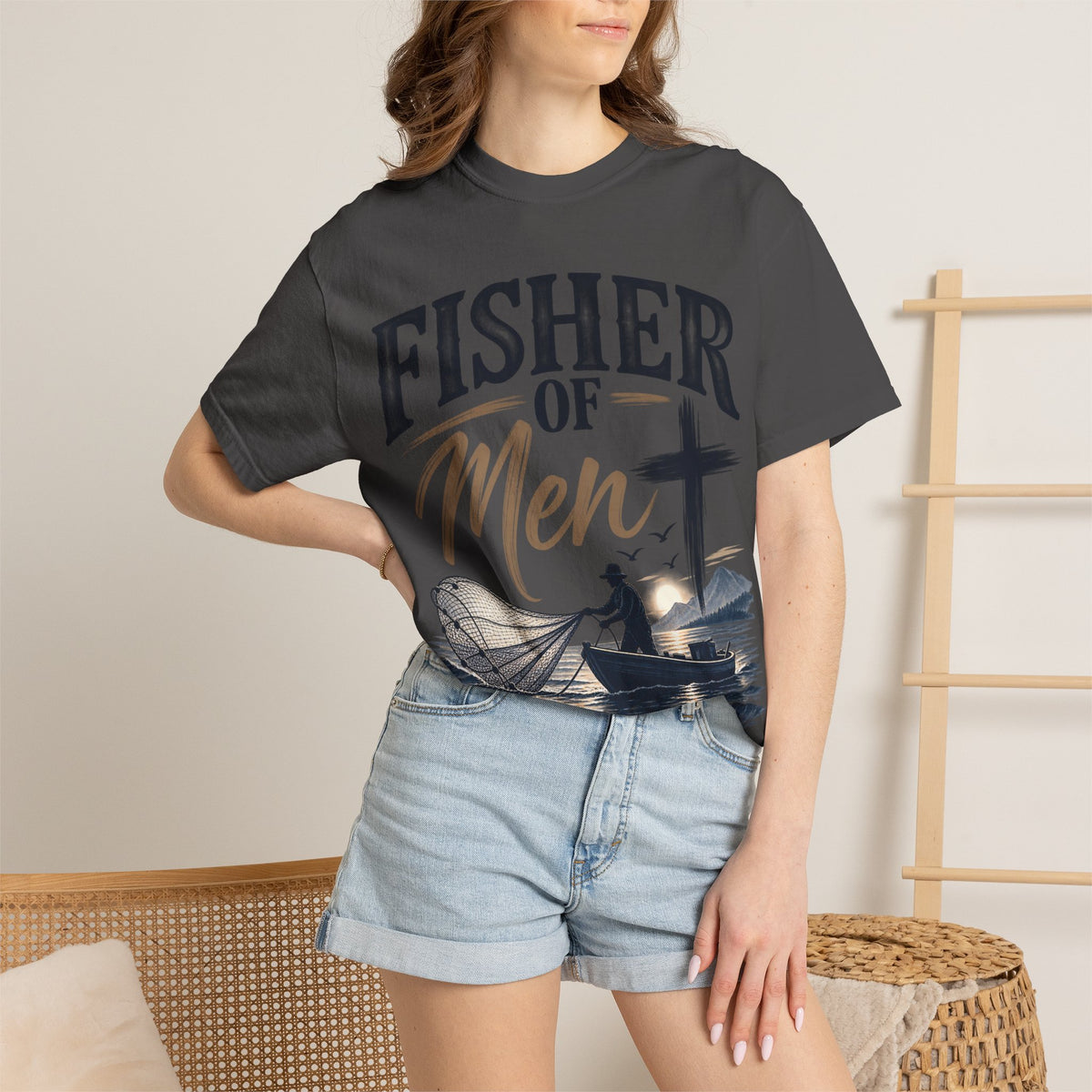 Fisher of Men Christian T-Shirt| Matthew 4:19| Pray & Bloom