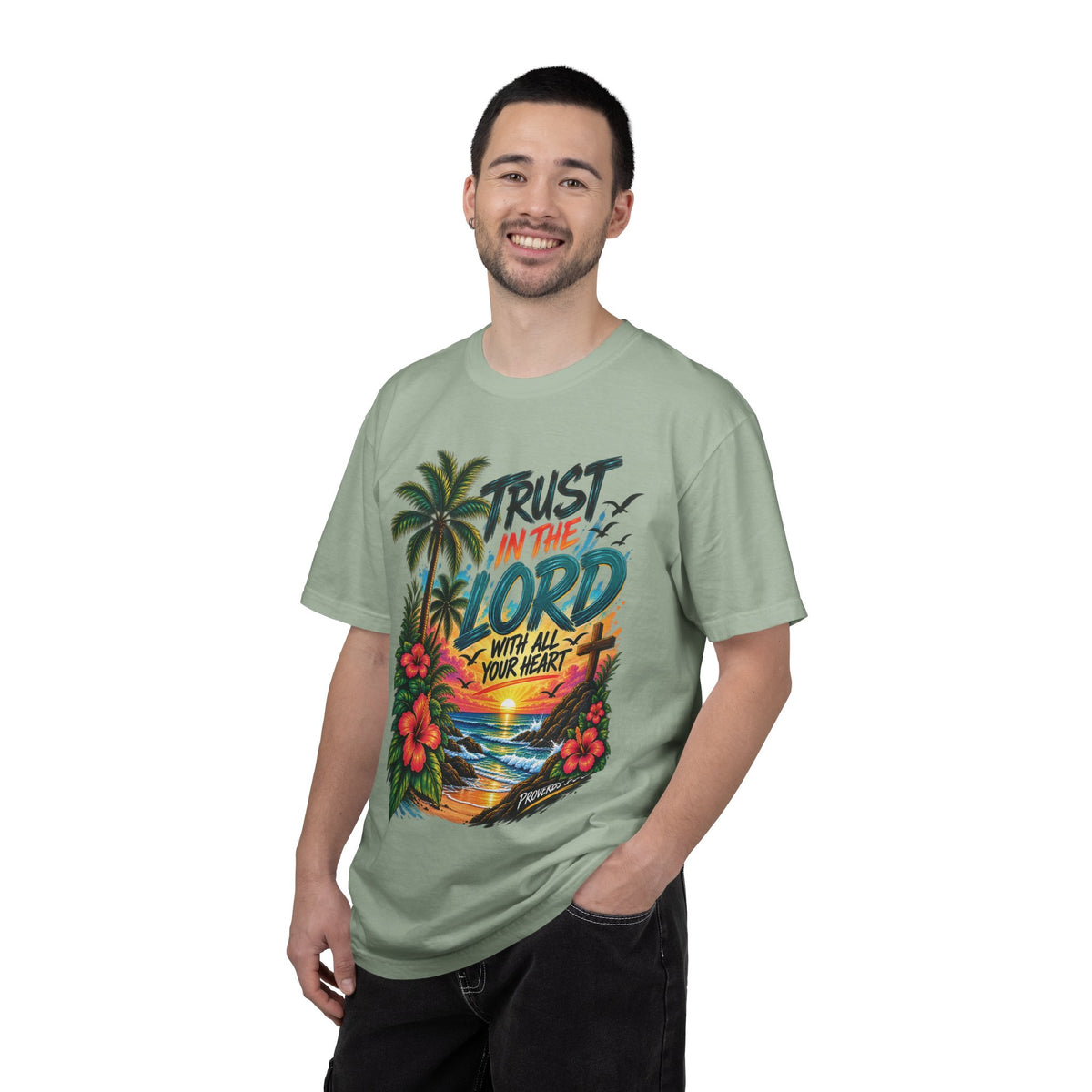 He Will Make Your Paths Straight Christian T-Shirt | Proverbs 3:5–6 | Pray & Bloom